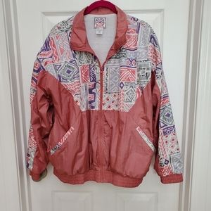 Vintage 90's Pink Winbreaker Size Petite Large Pink Zip Jacket